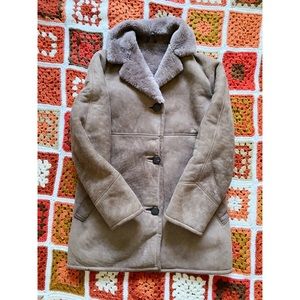 Vtg 60s 70s Sheepskin Shearling Coat - XS S